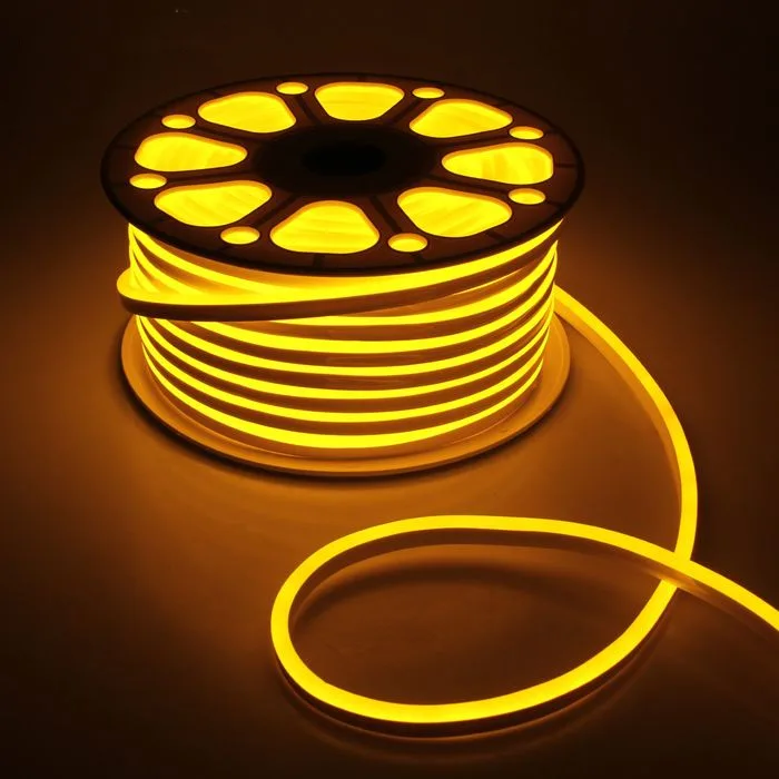 Гибкий неон LED Neon 8х16 желтый (лимонный)