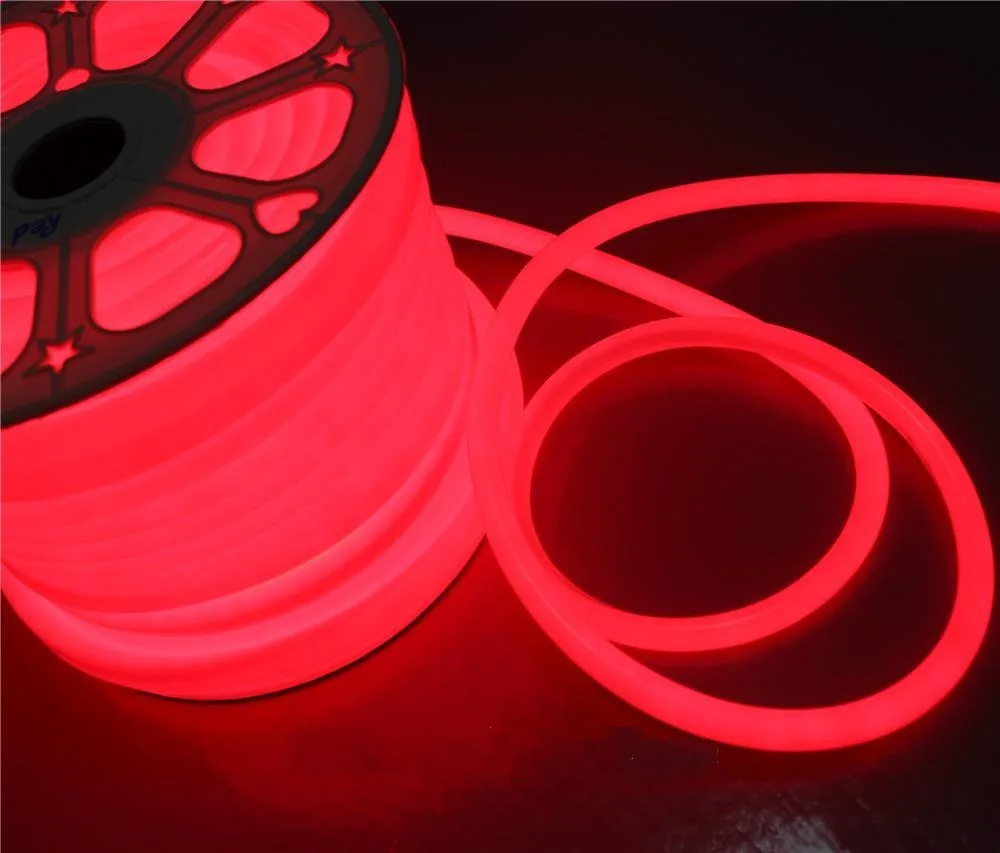 Круглый гибкий неон NeonMos LED D16 красный
