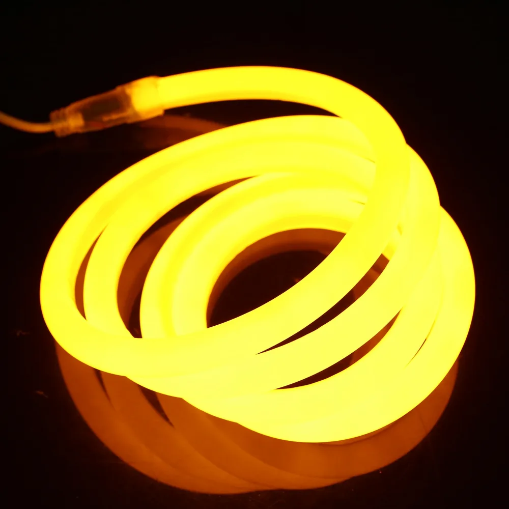 Круглый гибкий неон NeonMos LED D16 12V лимонный